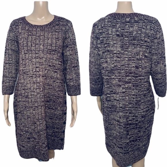 NWOT Sandra Darren Scoop Neck Sweater Dress L Red - Picture 1 of 11
